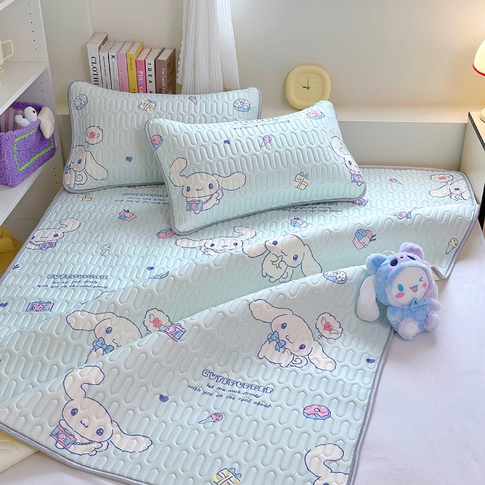 91家纺网 家纺一手货源 找家纺 澳萝拉 2024新款A类凉感丝三丽鸥乳胶凉席 开心大耳狗