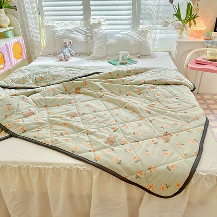 91家纺网 家纺一手货源 找家纺 （总）琪格格纺织 2024新款A类卡通印花清新大豆针织夏被 200*230cm-夏被