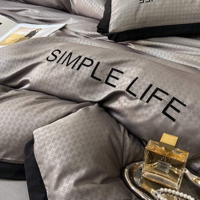 91家纺网 家纺一手货源 找家纺 艾米家居 2025水洗真丝提花系列简约生活 简约生活珠光灰