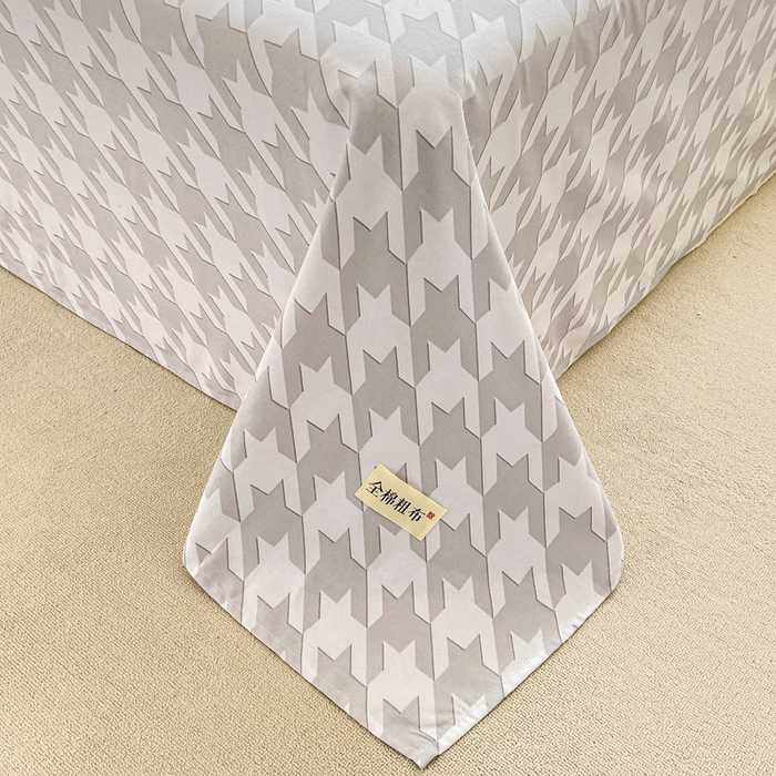 91家纺网 家纺一手货源 找家纺 卧趣家纺 2024新品全棉老粗布单品床单床笠系列-单品床单系列 千鸟格-灰