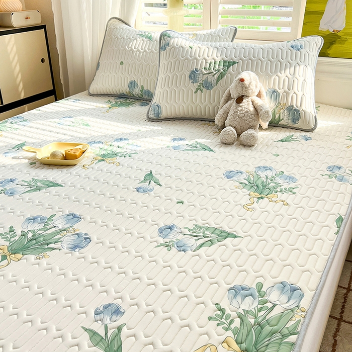 91家纺网 家纺一手货源 找家纺 慕澄家纺 2024新款小版印花0.5乳胶凉席系列 祈愿