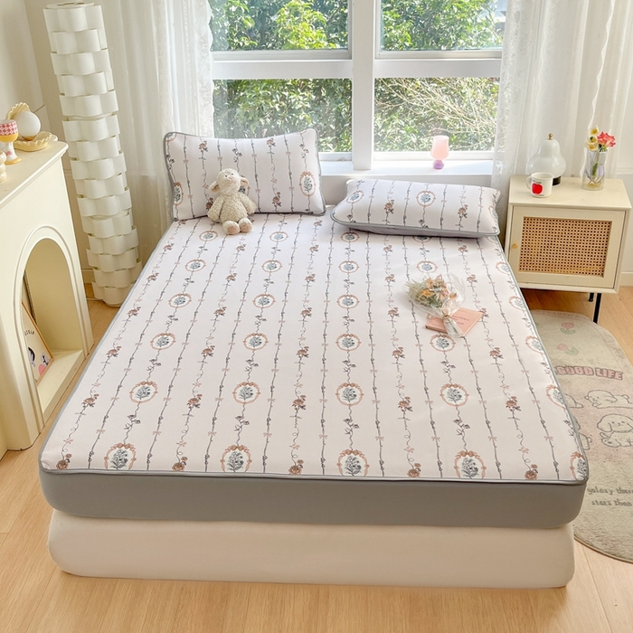 91家纺网 家纺一手货源 找家纺 星座 2025大斜纹复合冰丝凉席床笠款 兰菲妮-床笠款