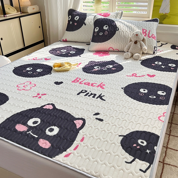 91家纺网 家纺一手货源 找家纺 慕澄家纺 2024新款小版印花0.5乳胶凉席系列 小煤球