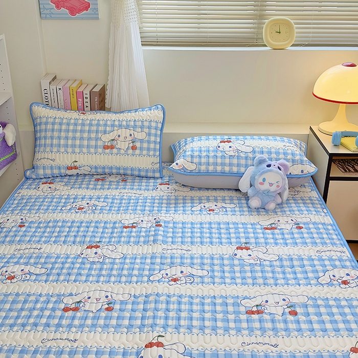 91家纺网 家纺一手货源 找家纺 澳萝拉 2024新款A类凉感丝三丽鸥乳胶凉席 樱桃大耳狗