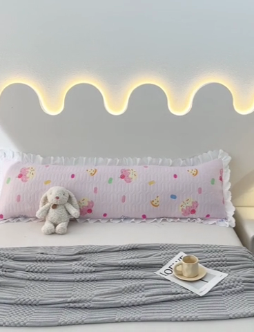 91家纺网 家纺一手货源 找家纺 艾兜坊 2024新款凉感丝枕双人款 香甜果