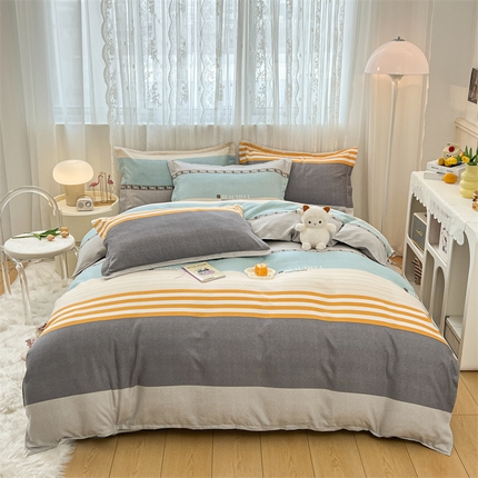 91家纺网 家纺一手货源 找家纺 （总）天之澜 2024新款植物羊绒简约斜纹磨毛四件套