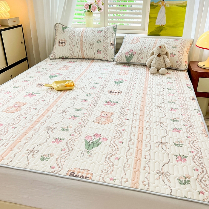 91家纺网 家纺一手货源 找家纺 慕澄家纺 2024新款小版印花0.5乳胶凉席系列 洛丽塔