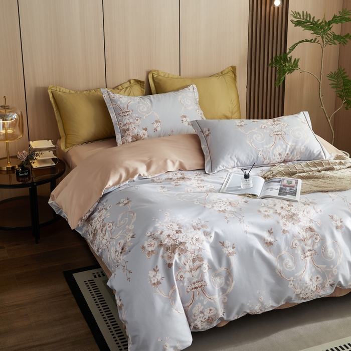 91家纺网 家纺一手货源 找家纺 怡家居 2024新款100支长绒棉印花四件套 倾城繁花