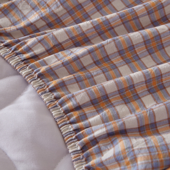 91家纺网 家纺一手货源 找家纺 杜先生 2024新款无印风水洗棉夹棉床笠 菲咖格