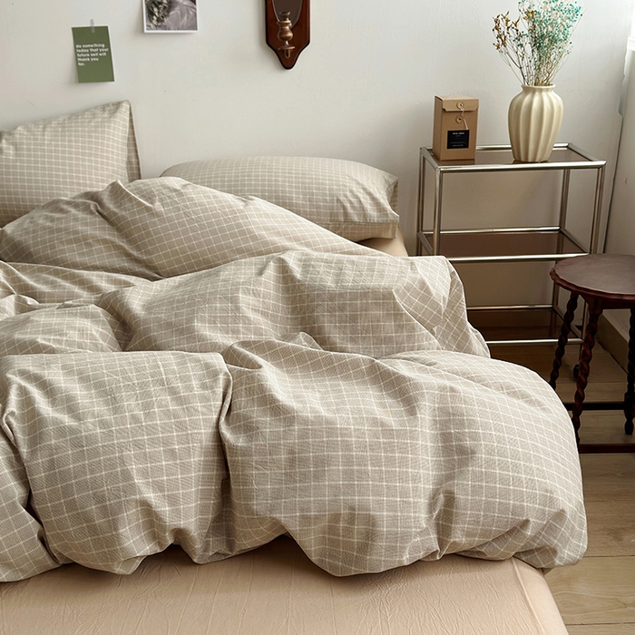 91家纺网 家纺一手货源 找家纺 水洗的故事 2024新款无印良品水洗棉四件套  雾山