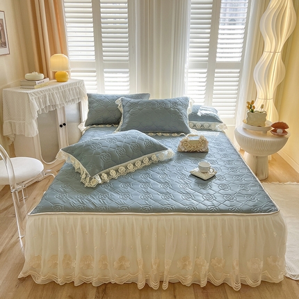 91家纺网 家纺一手货源 找家纺 （总）网红馆 2025新款凉感丝乳胶凉席夏被四件套床裙款