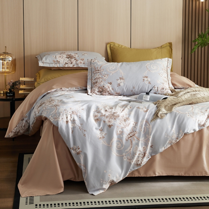 91家纺网 家纺一手货源 找家纺 怡家居 2024新款100支长绒棉印花四件套 倾城繁花