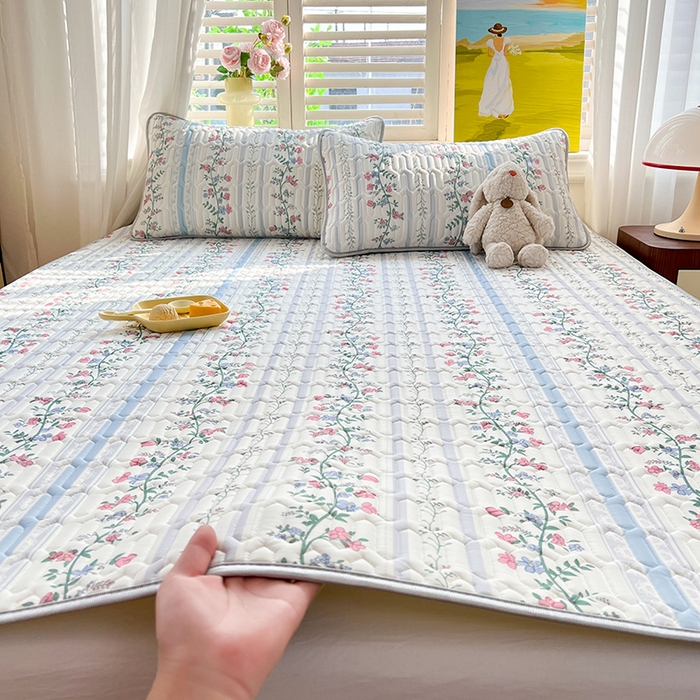 91家纺网 家纺一手货源 找家纺 慕澄家纺 2024新款小版印花0.5乳胶凉席系列 花藤