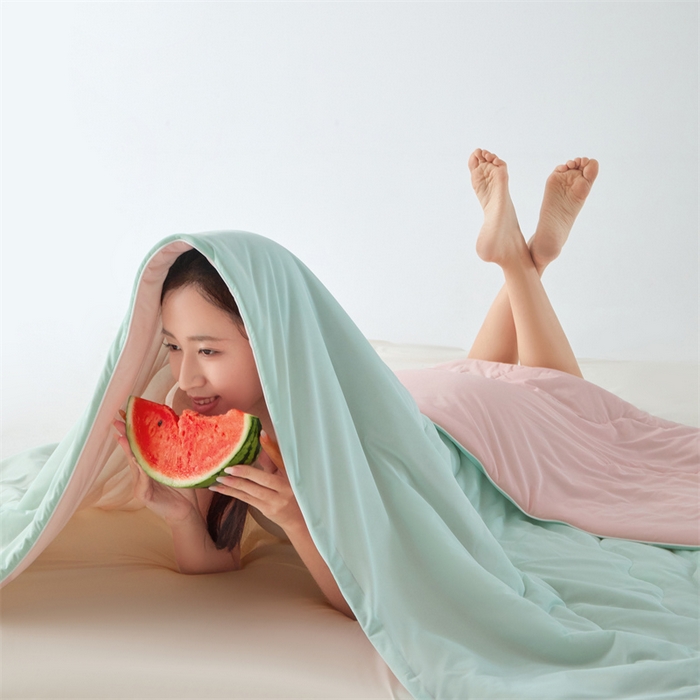 91家纺网 家纺一手货源 找家纺 古吉梦 2024新款冰激凌西瓜被夏凉被 西瓜梵星蓝