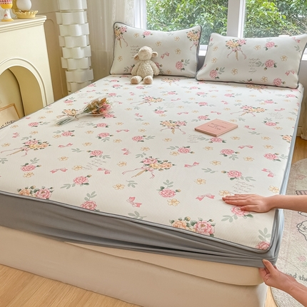 星座 2025大斜纹复合冰丝凉席床笠款 拈花湾粉-床笠款