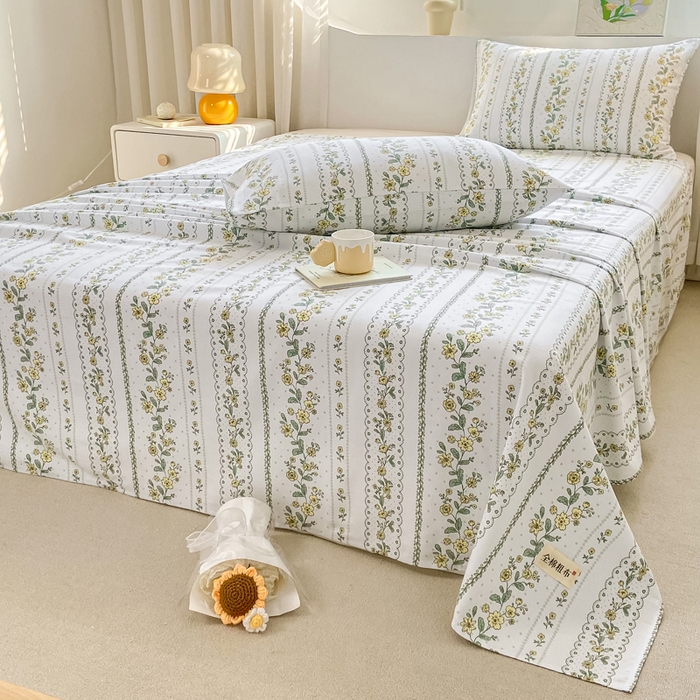 91家纺网 家纺一手货源 找家纺 卧趣家纺 2024新品全棉老粗布单品床单床笠系列-单品床单系列 伊甸园