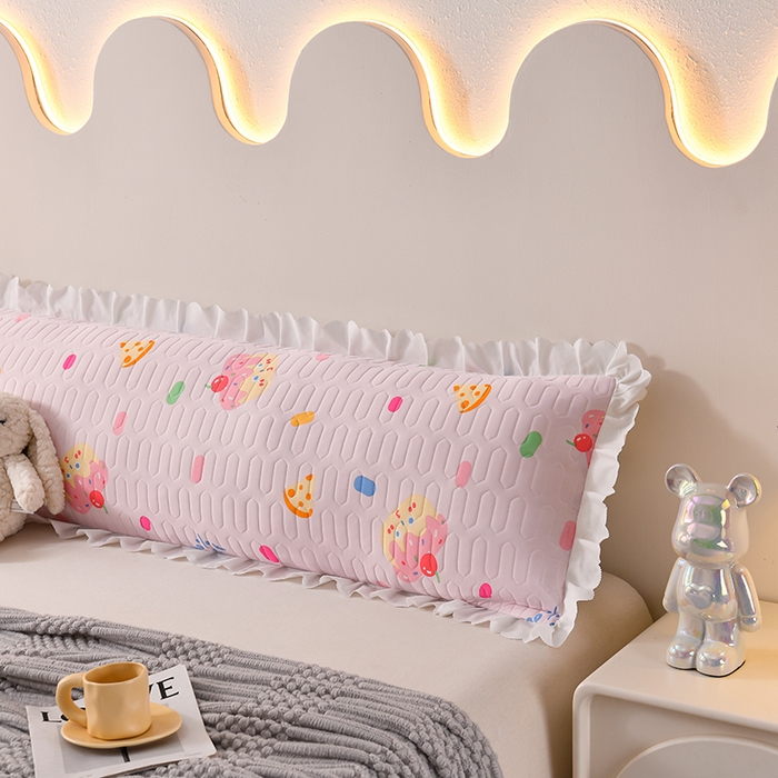 91家纺网 家纺一手货源 找家纺 艾兜坊 2024新款凉感丝枕双人款 香甜果