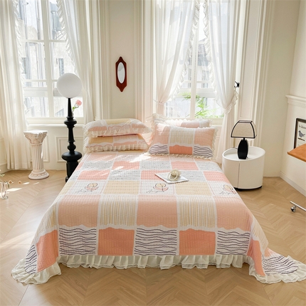 宜凡家纺  2024新款莫代尔印花床盖夏被四件套 伊梦花田