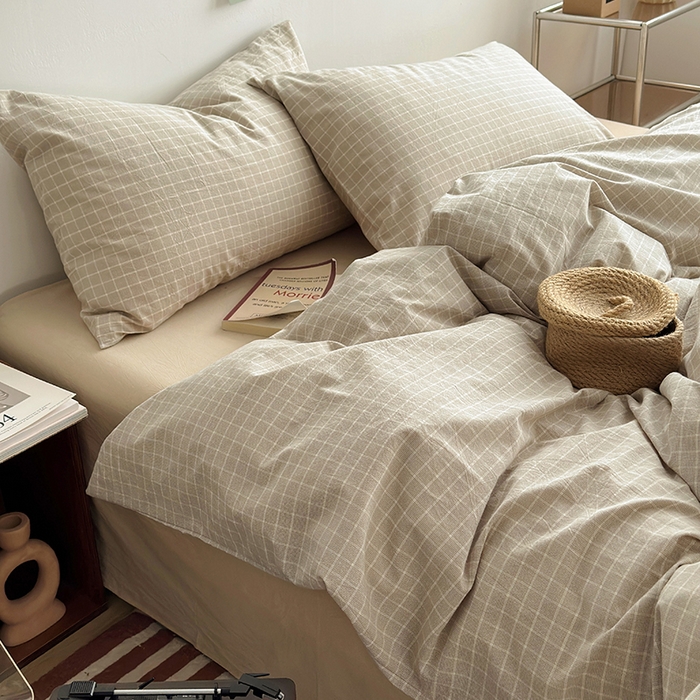 91家纺网 家纺一手货源 找家纺 水洗的故事 2024新款无印良品水洗棉四件套  雾山