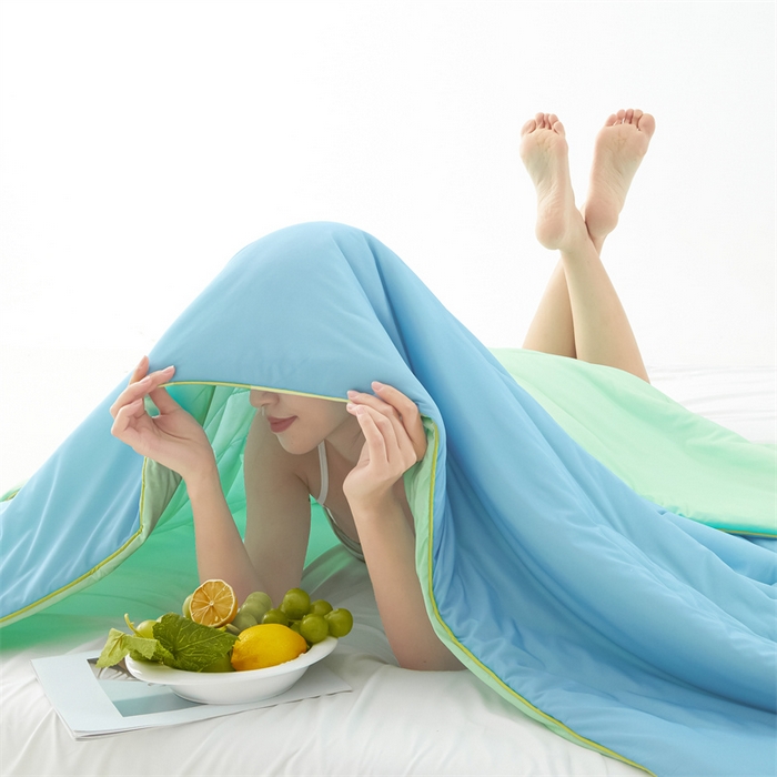 91家纺网 家纺一手货源 找家纺 古吉梦 2024新款冰激凌西瓜被夏凉被 蜜瓜绿