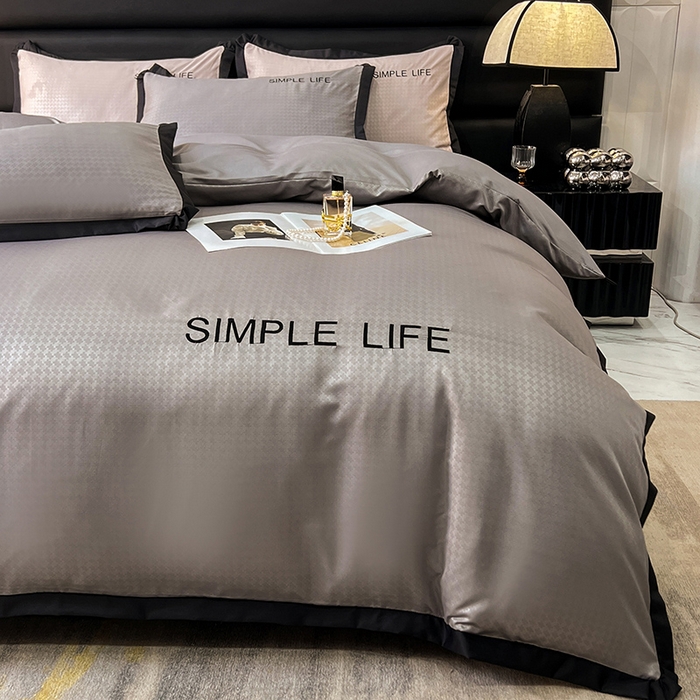 91家纺网 家纺一手货源 找家纺 艾米家居 2025水洗真丝提花系列简约生活 简约生活珠光灰