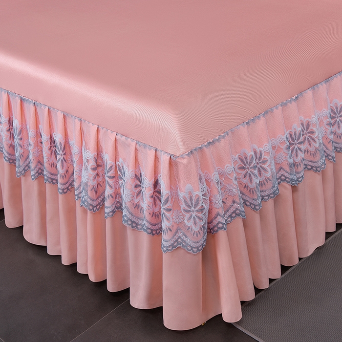 91家纺网 家纺一手货源 找家纺 艾裙海  2025新款纯色床裙款冰丝凉席 香槟玉