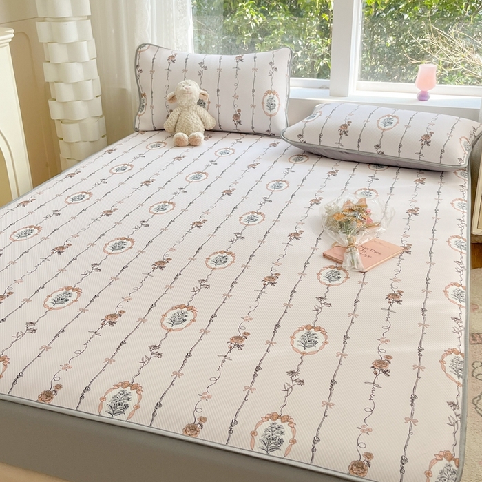 91家纺网 家纺一手货源 找家纺 星座 2025大斜纹复合冰丝凉席床笠款 兰菲妮-床笠款