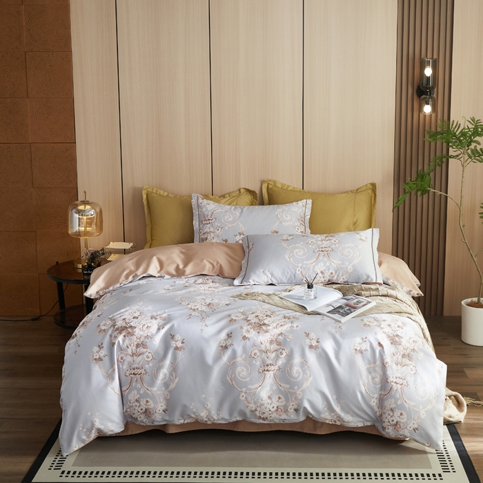 91家纺网 家纺一手货源 找家纺 怡家居 2024新款100支长绒棉印花四件套 倾城繁花