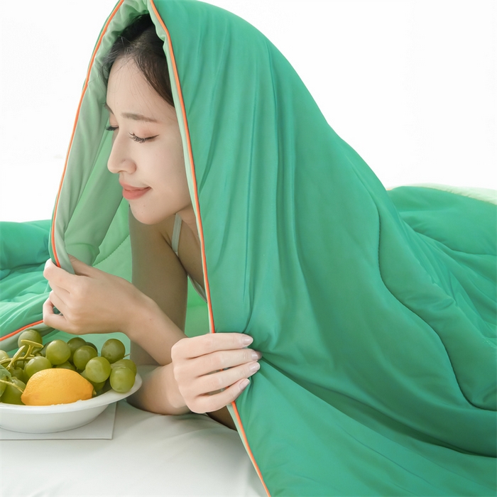 91家纺网 家纺一手货源 找家纺 古吉梦 2024新款冰激凌西瓜被夏凉被 西瓜绿