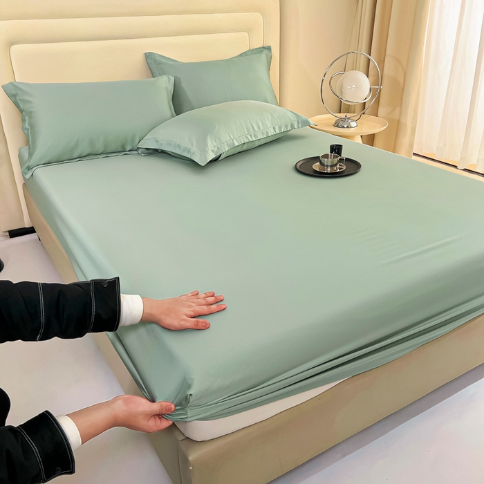 91家纺网 家纺一手货源 找家纺 锦罗绣 2024新款80s奥地利进口兰精天丝单床笠 海盐兰