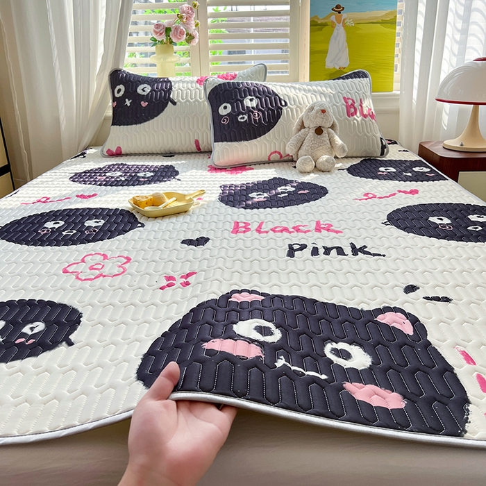 91家纺网 家纺一手货源 找家纺 慕澄家纺 2024新款小版印花0.5乳胶凉席系列 小煤球