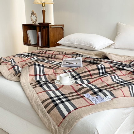 青螺家纺 双面全棉色织水洗棉新疆棉花被百分百（支持质检）中格咖调