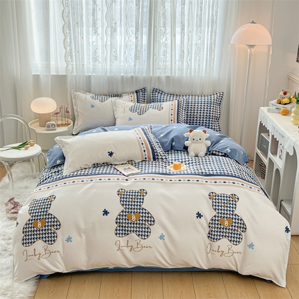 91家纺网 家纺一手货源 找家纺 （总）天之澜 2024新款植物羊绒简约斜纹磨毛四件套