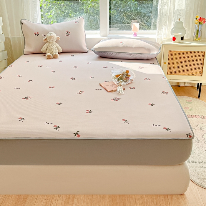 91家纺网 家纺一手货源 找家纺 星座 2025大斜纹复合冰丝凉席床笠款 尤克克里粉-床笠款