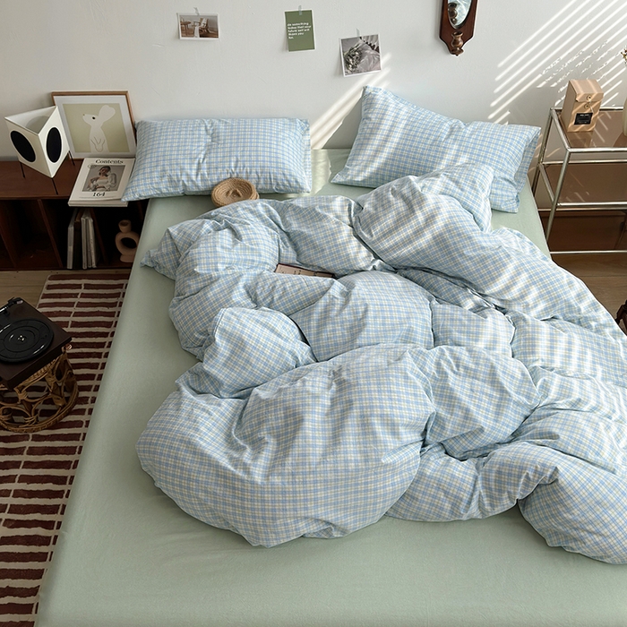 91家纺网 家纺一手货源 找家纺 水洗的故事 2024新款无印良品水洗棉四件套  青果