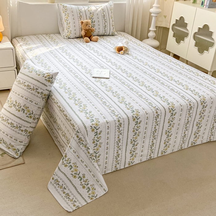 91家纺网 家纺一手货源 找家纺 卧趣家纺 2024新品全棉老粗布单品床单床笠系列-单品床单系列 伊甸园