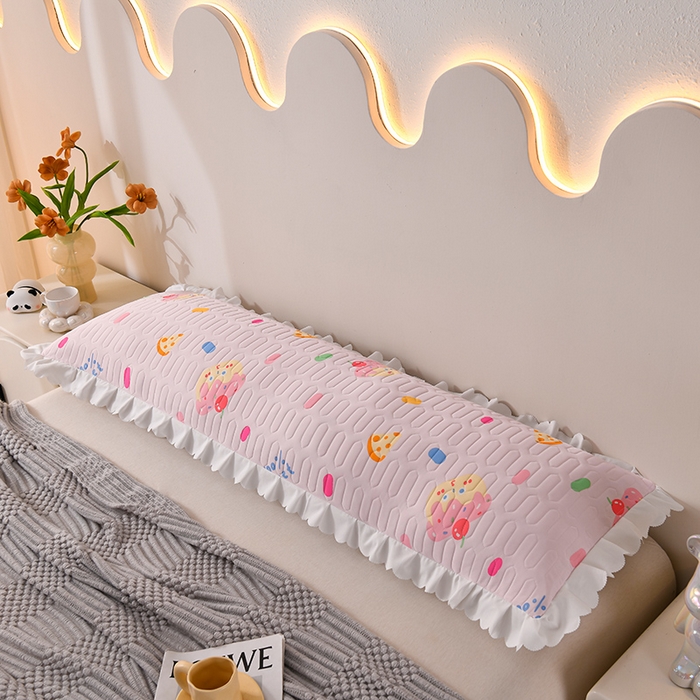 91家纺网 家纺一手货源 找家纺 艾兜坊 2024新款凉感丝枕双人款 香甜果