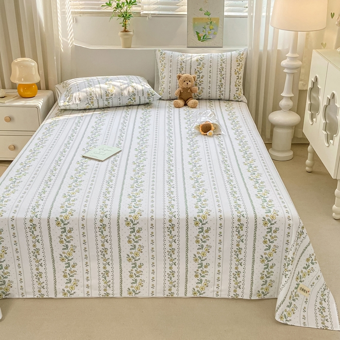 91家纺网 家纺一手货源 找家纺 卧趣家纺 2024新品全棉老粗布单品床单床笠系列-单品床单系列 伊甸园