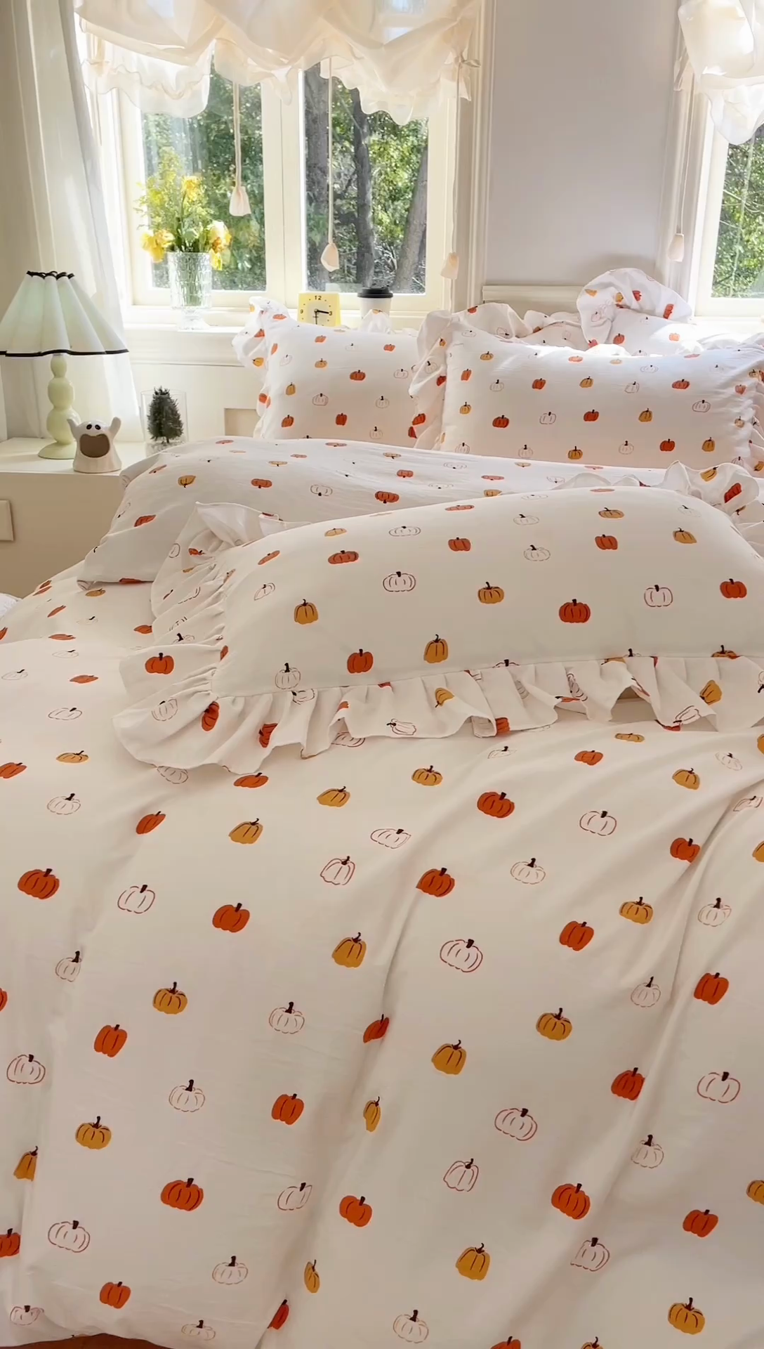 91家纺网 家纺一手货源 找家纺 上尚居 2024直播爆款韩版印花小清新卡通云朵棉四件套 南瓜乐园