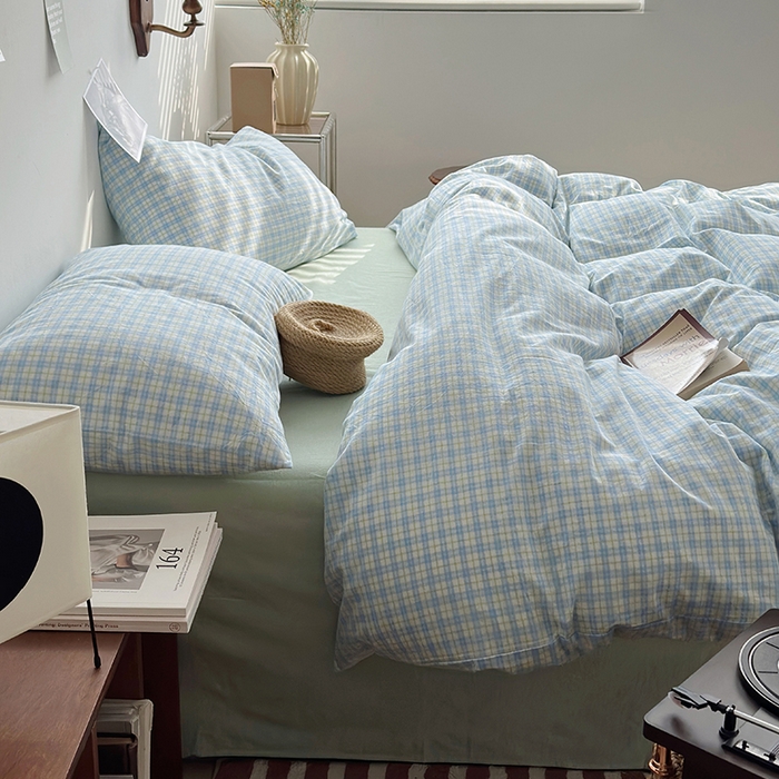 91家纺网 家纺一手货源 找家纺 水洗的故事 2024新款无印良品水洗棉四件套  青果