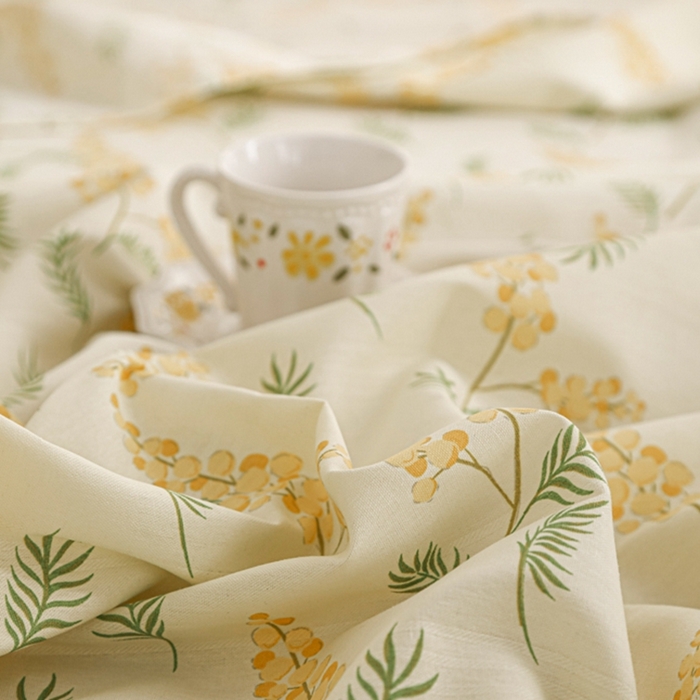 91家纺网 家纺一手货源 找家纺 萌宝老粗布毛绒玩具 2025新款原棉老粗布印花床单系列细纱帆布软凉席三枚段条花边款 大麦