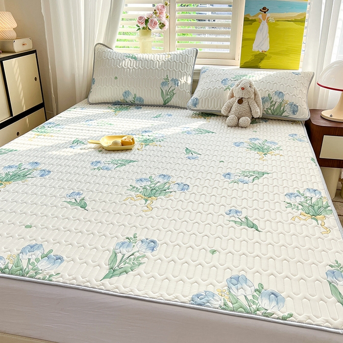 91家纺网 家纺一手货源 找家纺 慕澄家纺 2024新款小版印花0.5乳胶凉席系列 祈愿