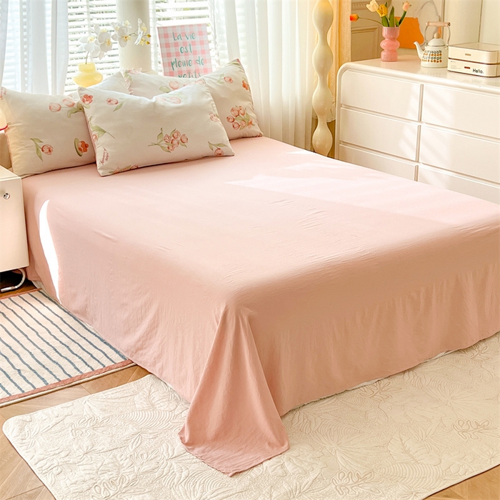 91家纺网 家纺一手货源 找家纺 多品 2024新款水洗棉双层纱四件套 郁香园