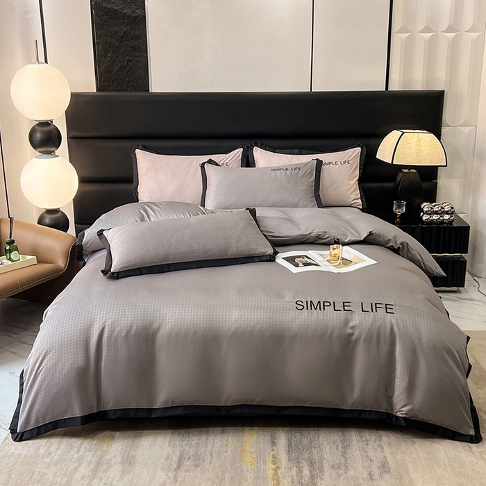 91家纺网 家纺一手货源 找家纺 艾米家居 2025水洗真丝提花系列简约生活 简约生活珠光灰