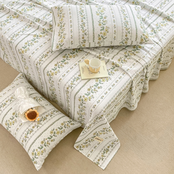 91家纺网 家纺一手货源 找家纺 卧趣家纺 2024新品全棉老粗布单品床单床笠系列-单品床单系列 伊甸园