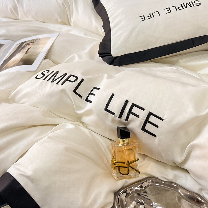 91家纺网 家纺一手货源 找家纺 艾米家居 2025水洗真丝提花系列简约生活 简约生活珍珠白