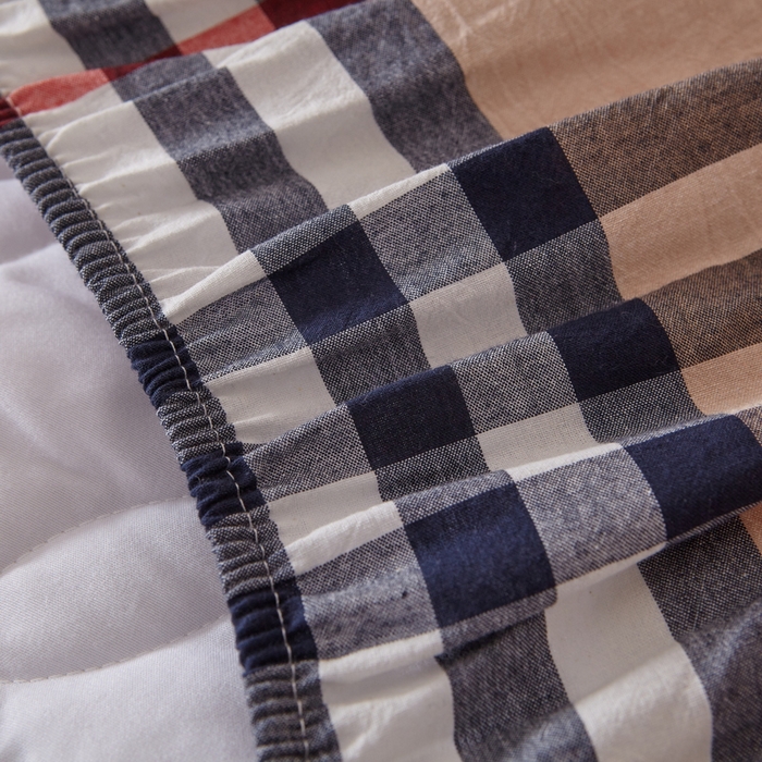 91家纺网 家纺一手货源 找家纺 杜先生 2024新款无印风水洗棉夹棉床笠 咖大格