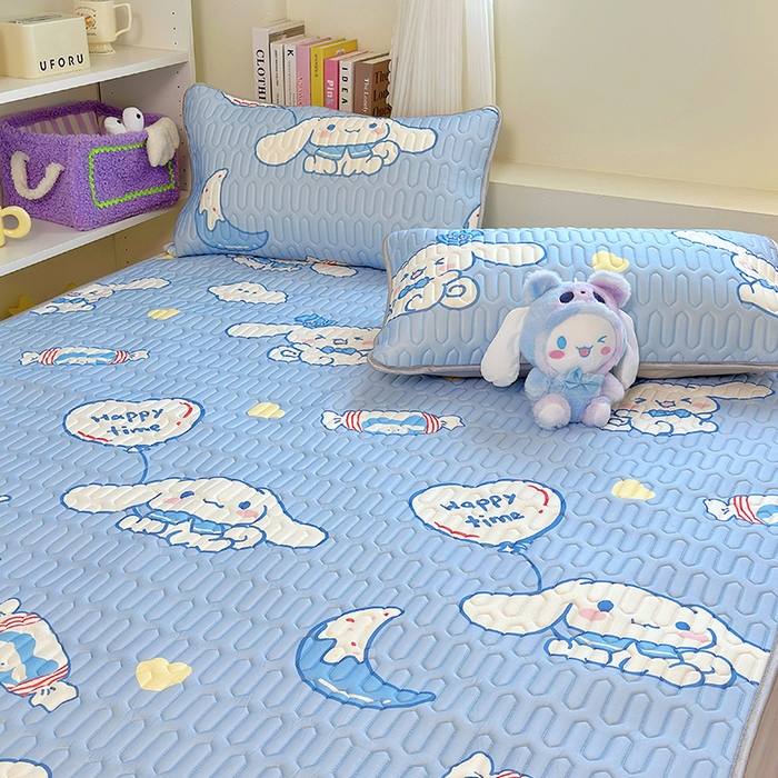 91家纺网 家纺一手货源 找家纺 澳萝拉 2024新款A类凉感丝三丽鸥乳胶凉席 画家大耳狗