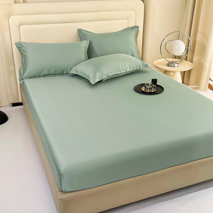 91家纺网 家纺一手货源 找家纺 锦罗绣 2024新款80s奥地利进口兰精天丝单床笠 海盐兰