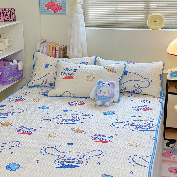 91家纺网 家纺一手货源 找家纺 澳萝拉 2024新款A类凉感丝三丽鸥乳胶凉席 星空大耳狗